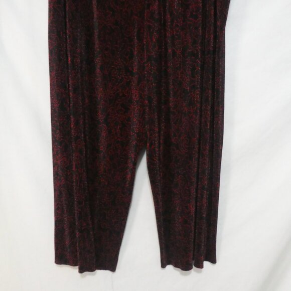 Handmade Red and Black Wide Leg Lounge Pants | 19 inch waist measured - Picture 14 of 16